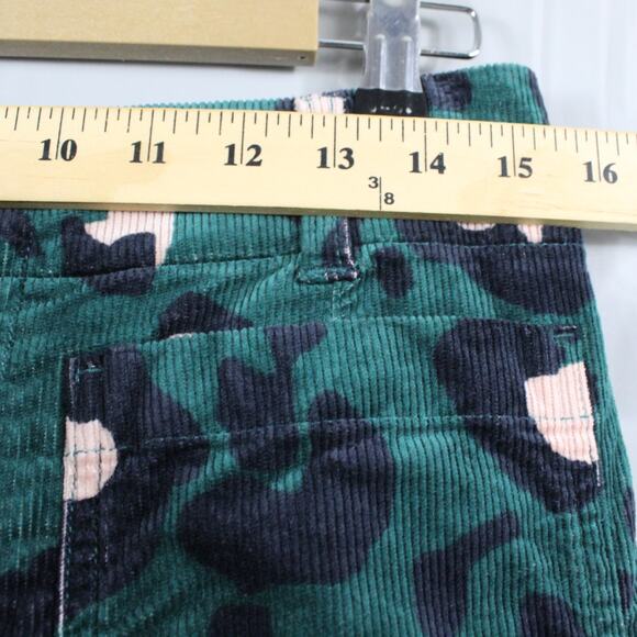 Maeve Pants 29 The Colette Cropped Wide Leg Corduroy Green Leopard Print Career - Picture 11 of 16